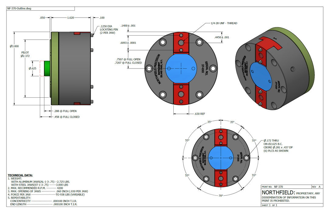 3 Inch Model 370 Air Chuck