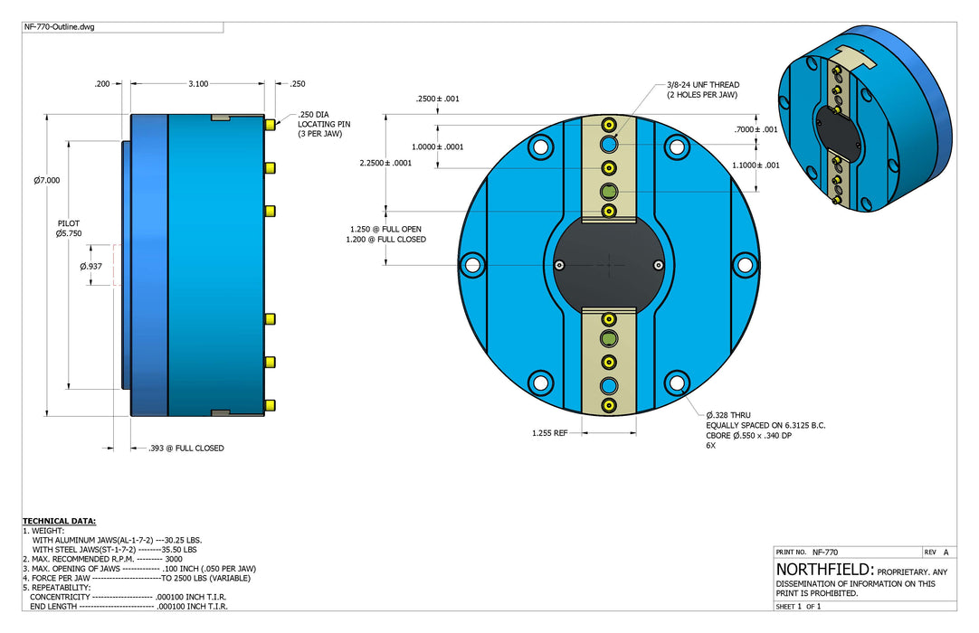 7 Inch Model 770 Air Chuck